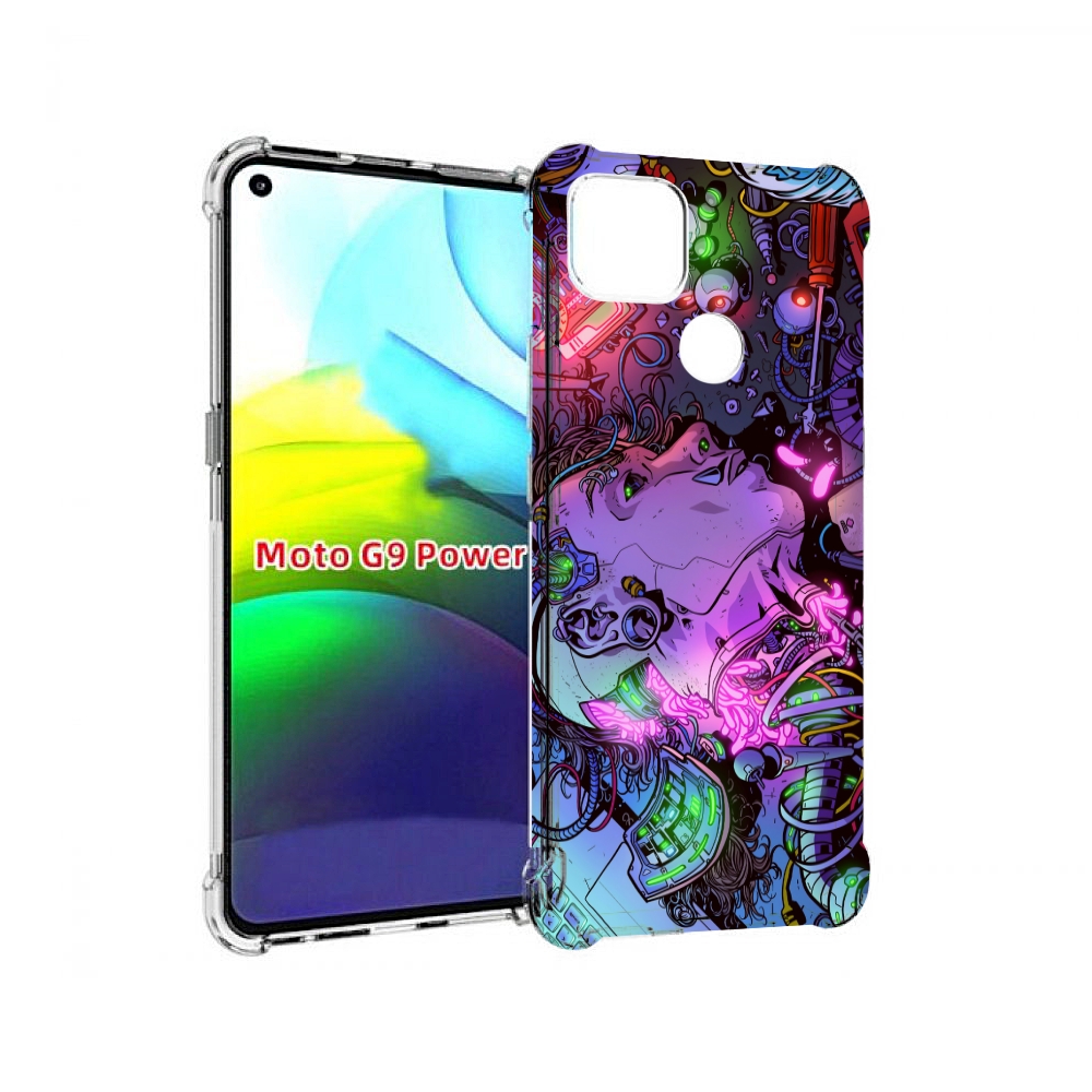 

Чехол MyPads голова робота мультик для Motorola Moto G9 Power, Прозрачный, Tocco