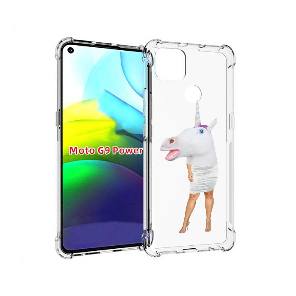 

Чехол MyPads голова-единорога для Motorola Moto G9 Power, Прозрачный, Tocco