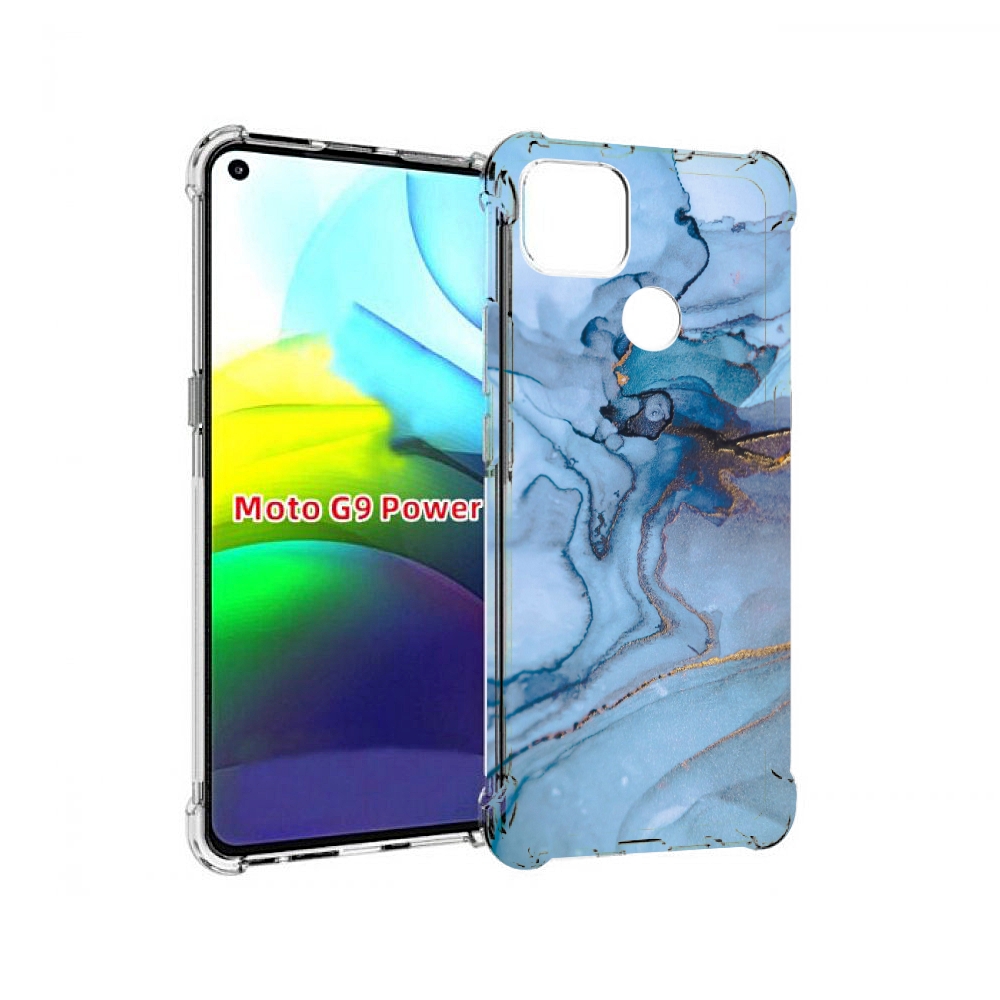 

Чехол MyPads голубой мрамор для Motorola Moto G9 Power, Прозрачный, Tocco