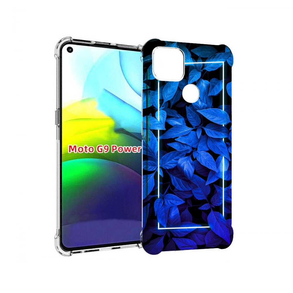 

Чехол MyPads голубые цветочки неон для Motorola Moto G9 Power, Прозрачный, Tocco