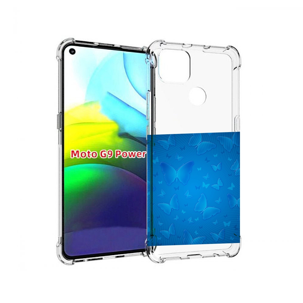 

Чехол MyPads голубые-бабочки для Motorola Moto G9 Power, Прозрачный, Tocco