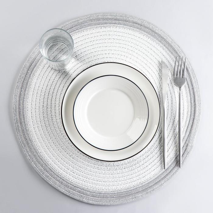 Салфетка сервировочная Доляна на стол Лана, d 38 см, цвет белый