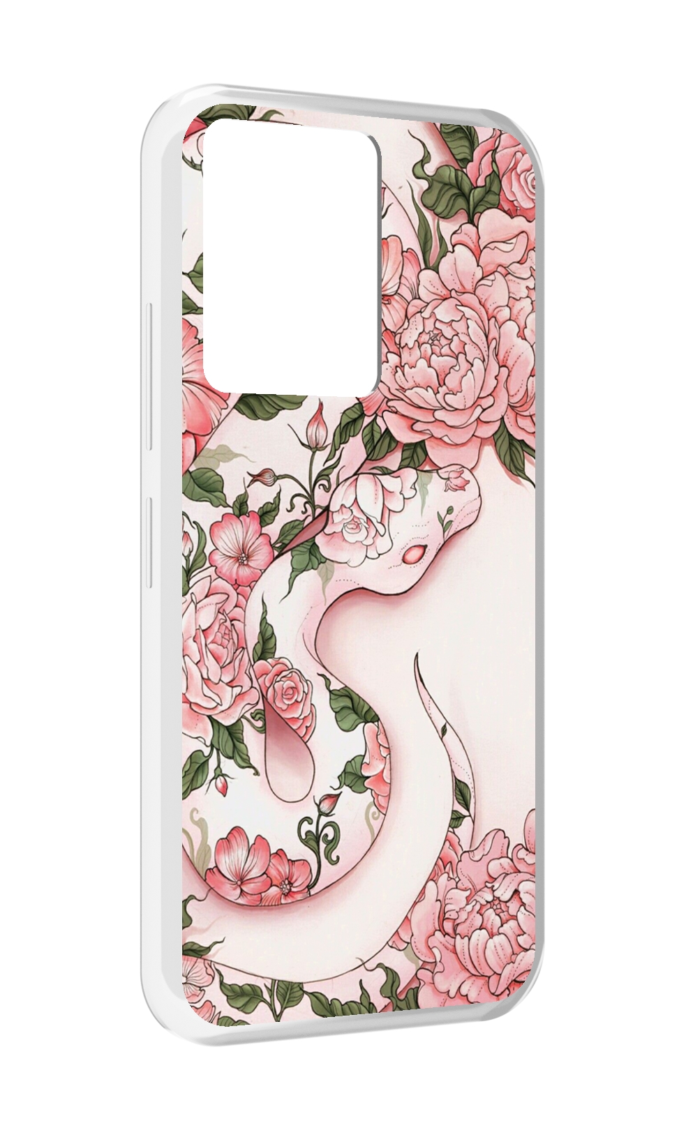

Чехол MyPads змея-в-розовых-цветах женский для Infinix Note 12 5G X671 / Note 12 Pro 5G, Прозрачный, Tocco