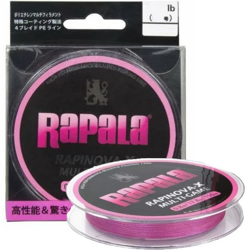 Леска плетеная RAPALA Rapinova-X MULTI GAME розовая 150 м #1.5/29.8LB/0.20 мм