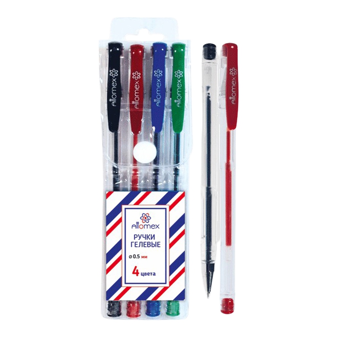 Ручки гелевые Attomex 4 цвета