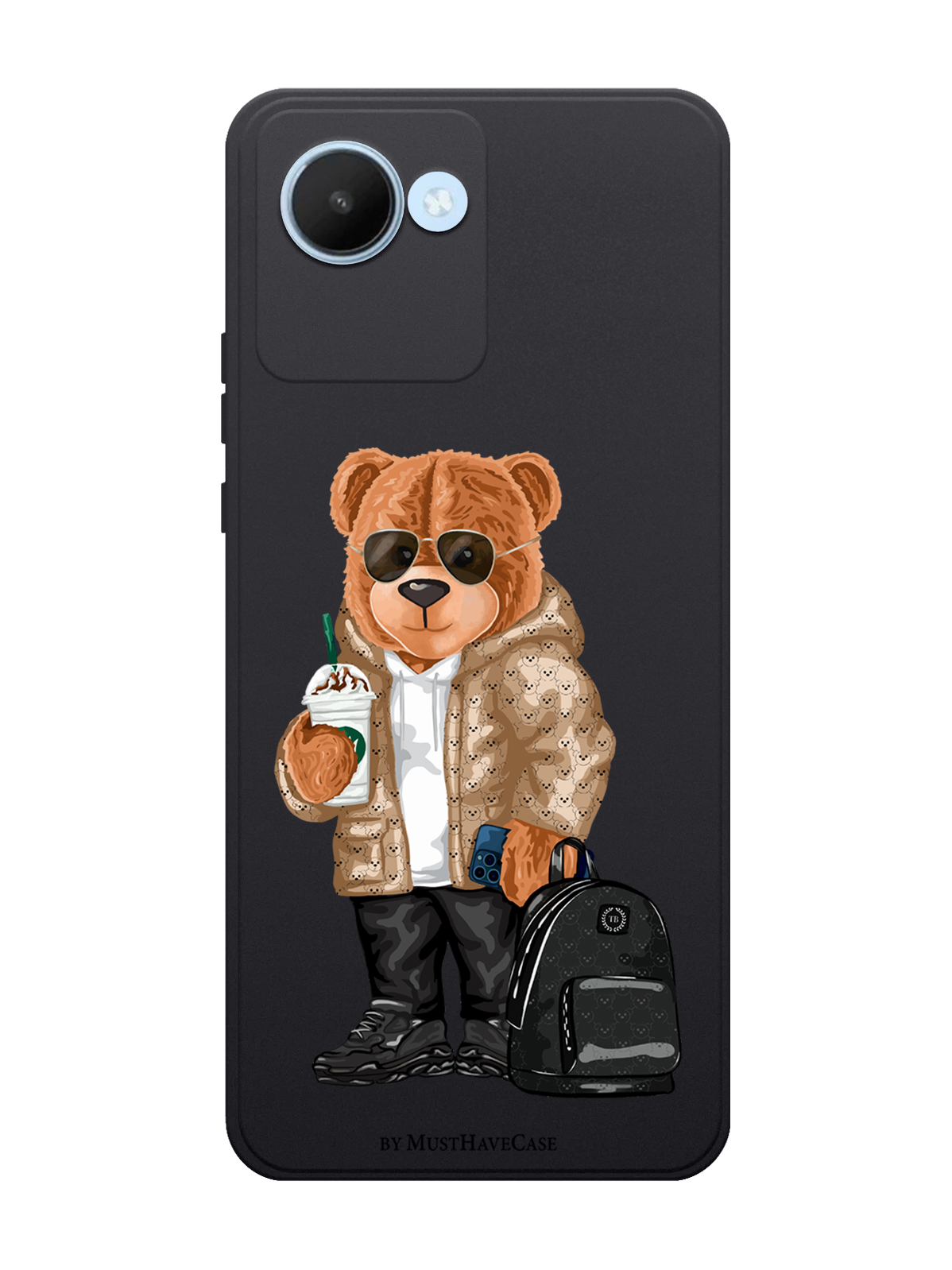 

Чехол MustHaveCase для realme C30 Tony Style в очках черный, Коричневый;черный;белый