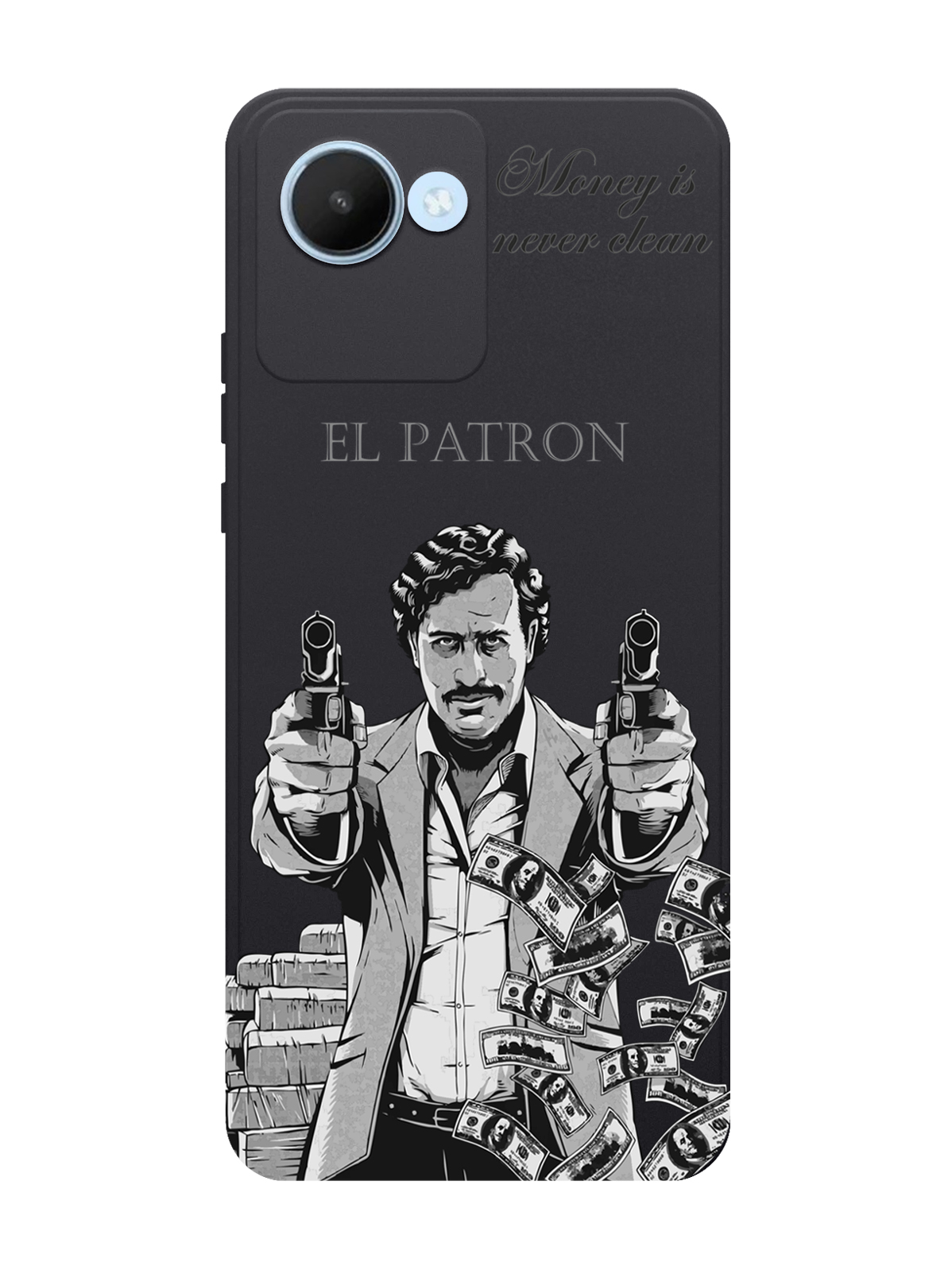 

Чехол MustHaveCase для realme C30 El Patron Pablo Escobar Пабло Эскобар черный, Серый;черный