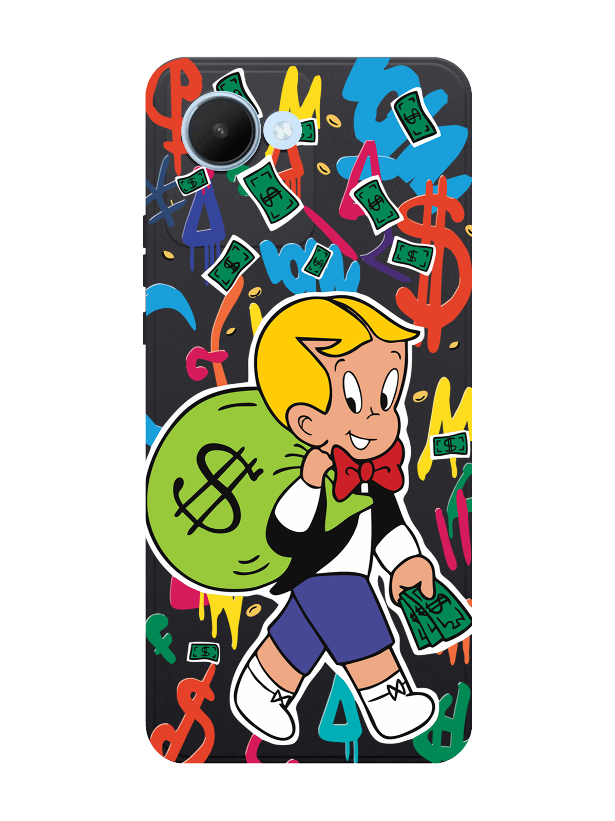 

Чехол MustHaveCase для realme C30 Monopoly Richie Rich/Монополи Богатенький Риччи черный, Разноцветный