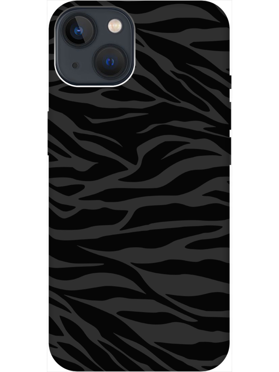 

Силиконовый чехол на Apple iPhone 14 с рисунком "Зебра" Soft Touch черный, 20000133