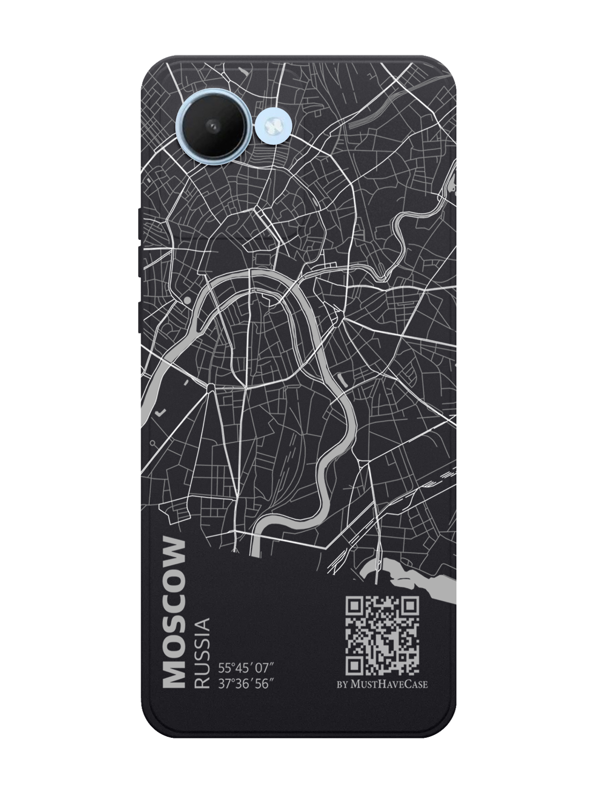 

Чехол MustHaveCase для realme C30 Карта Москвы черный, Серый;черный