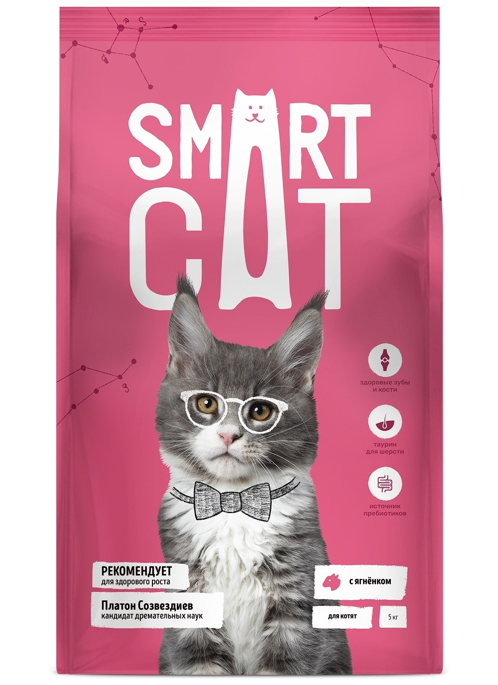 Сухой корм для котят Smart Cat, ягненок, 5 кг