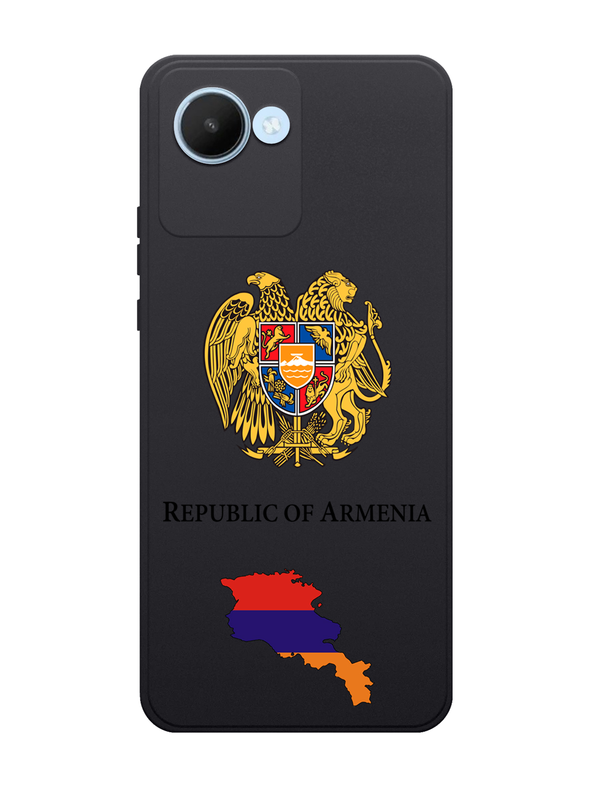 

Чехол SignumCase для realme C30 Герб Армении черный, Разноцветный