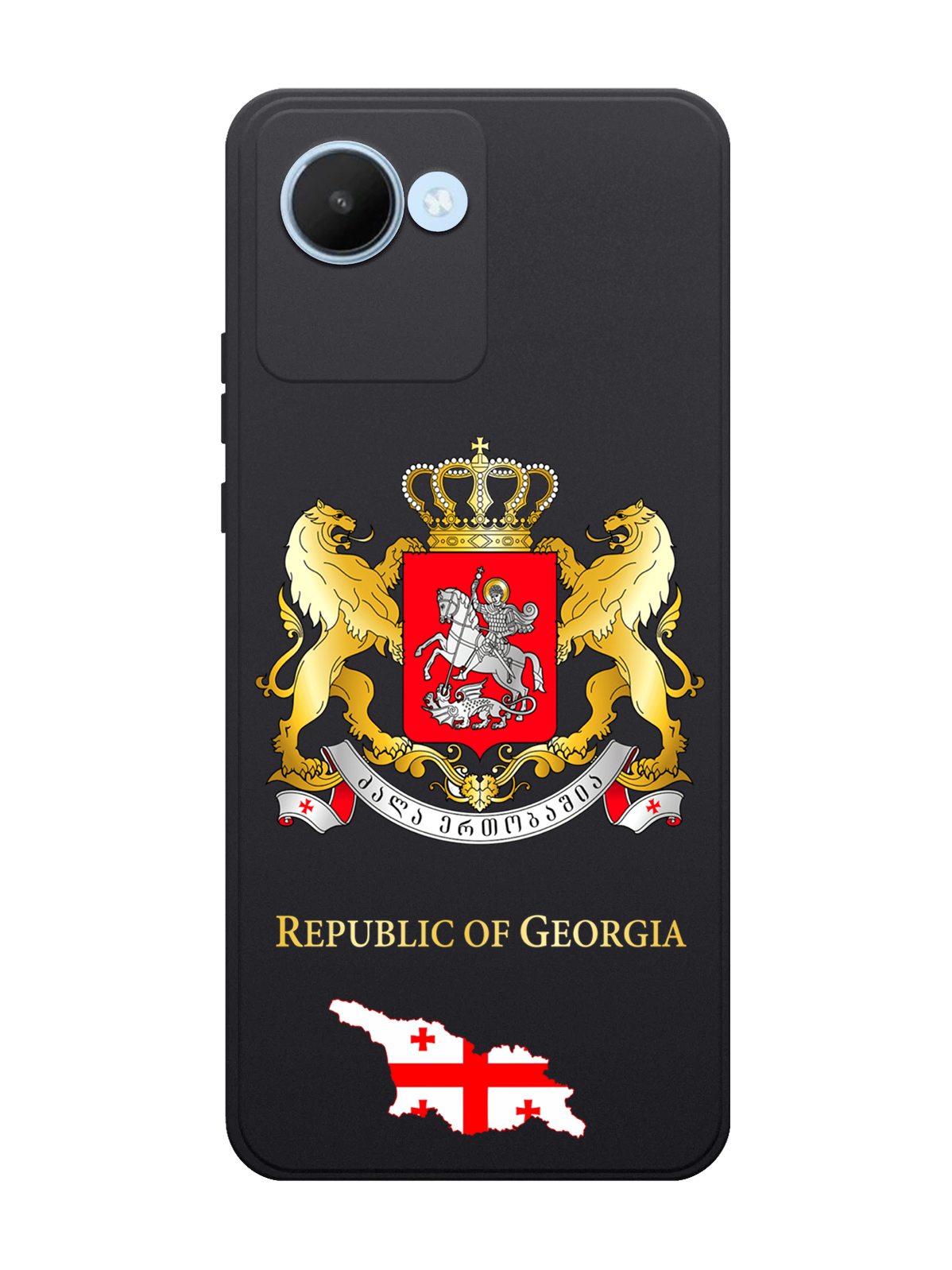 

Чехол SignumCase для realme C30 Герб Грузии черный, Разноцветный