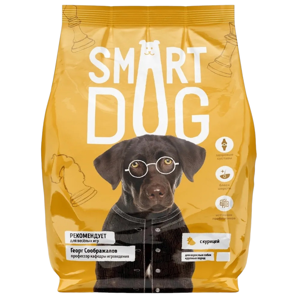 

Сухой корм для собак Smart Dog для взрослых крупных пород с курицей 18 кг