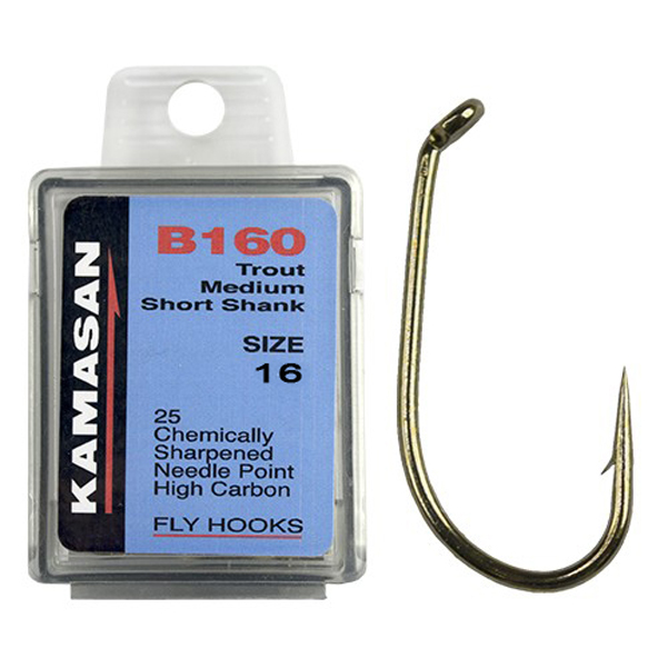 

Крючки Kamasan B160-16 Trout Medium Short Shank (25шт), HFB160016X