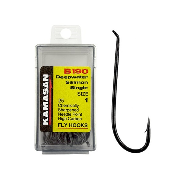 

Крючки Kamasan B190-1/0 DEEP Water Salmon Single (25шт), HMB190100X