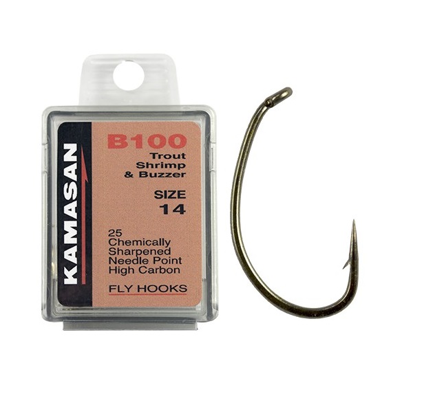 

Крючки Kamasan B100-16 Trout Shrimp & Buzzer (25шт), HFB100016X