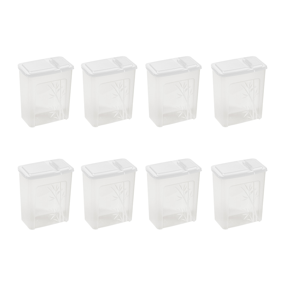 Комплект емкостей для сыпучих продуктов 1,75 л, 8 шт (белый)