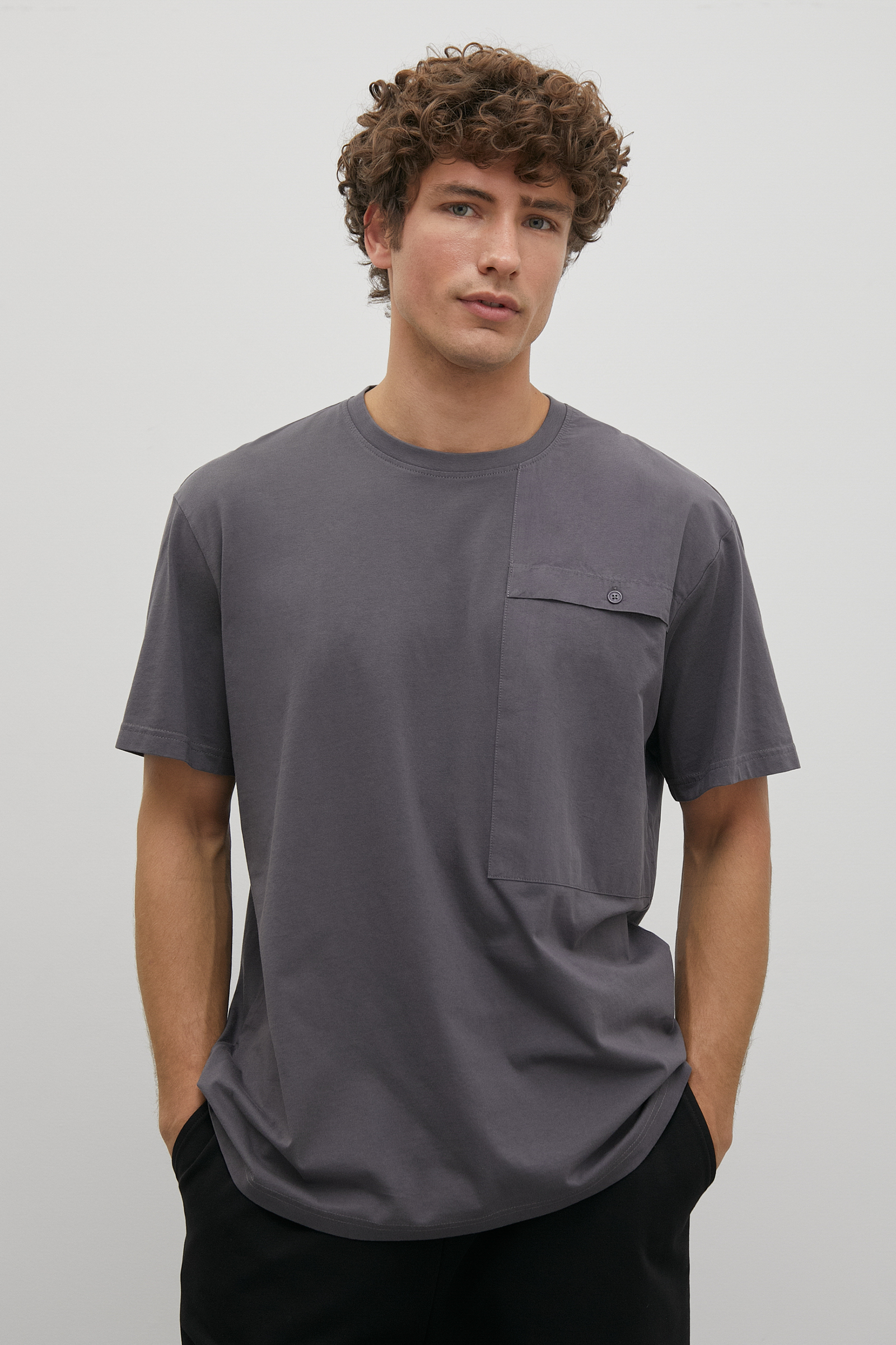 

Футболка мужская Finn Flare FSD21019 серая 2XL, Серый, FSD21019