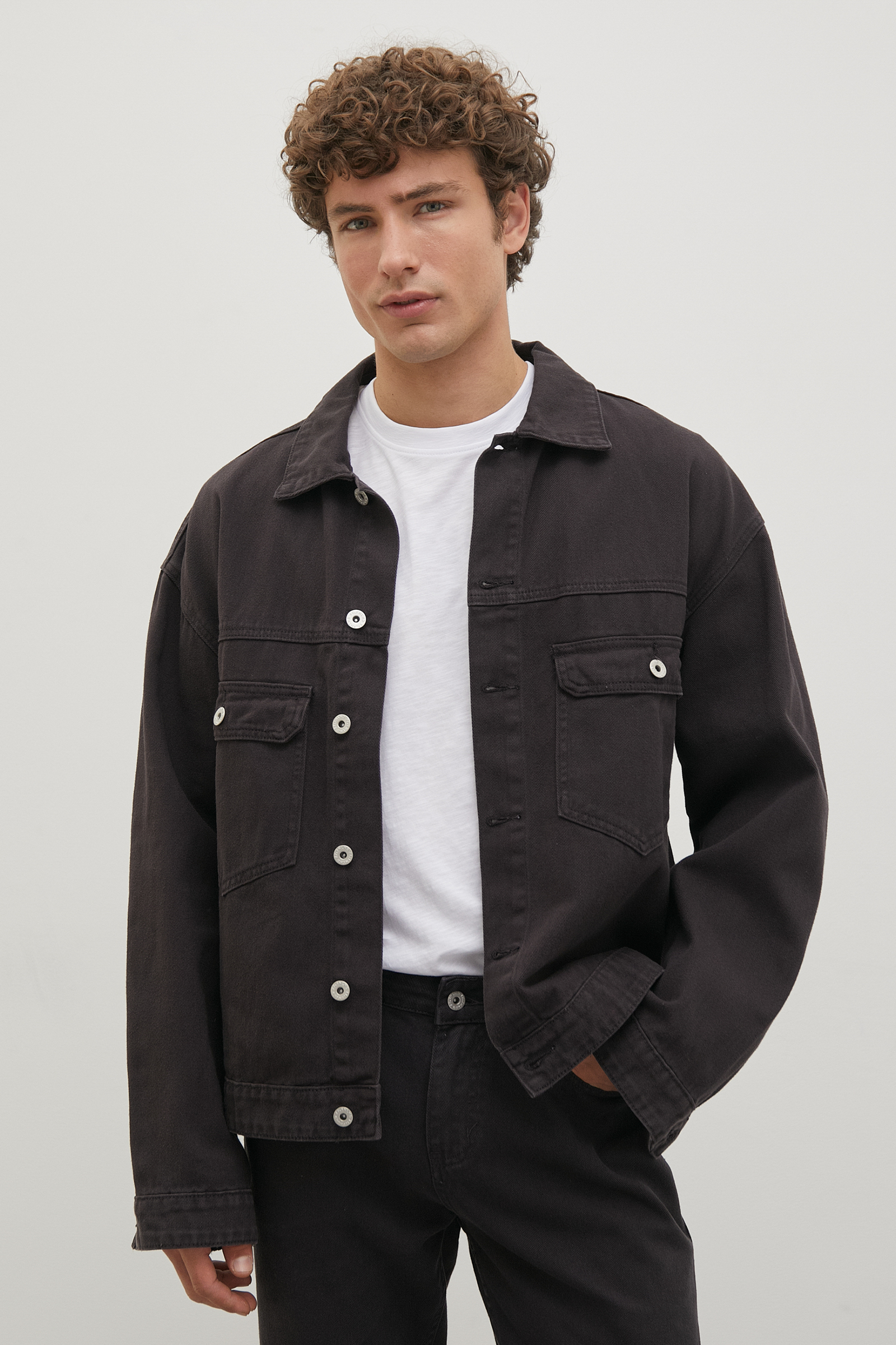 Джинсовая куртка мужская Finn Flare FSD25001 серая L