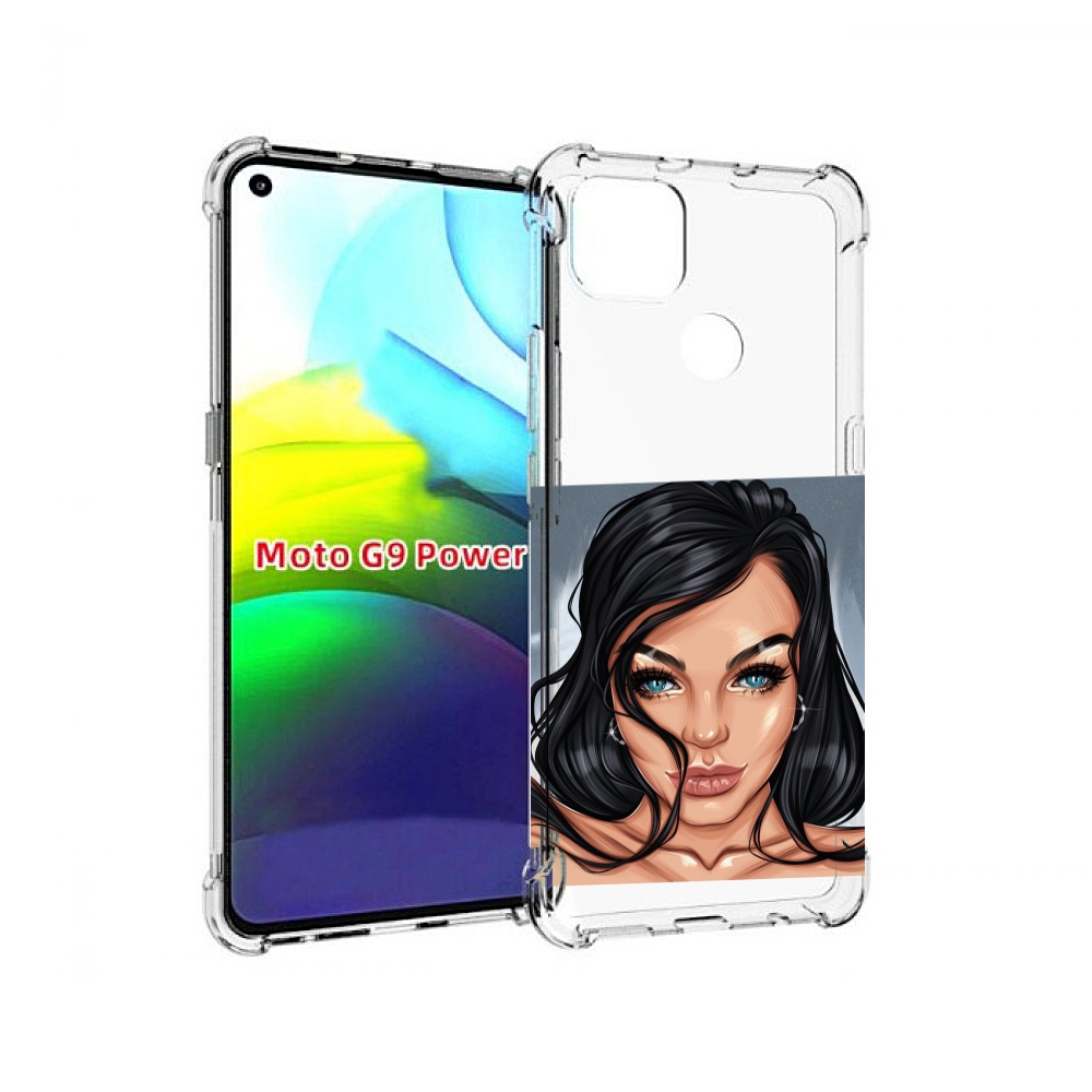 

Чехол MyPads голубые-глаза-у-брюнетки женский для Motorola Moto G9 Power, Прозрачный, Tocco