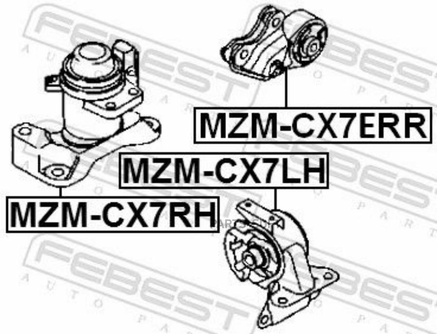 

Подушка двигателя задняя MZM-CX7ERR