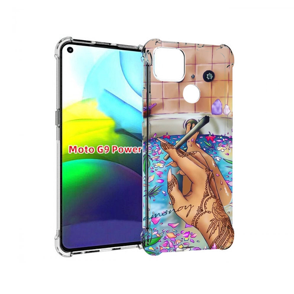 

Чехол MyPads девушка в ванне женский для Motorola Moto G9 Power, Прозрачный, Tocco