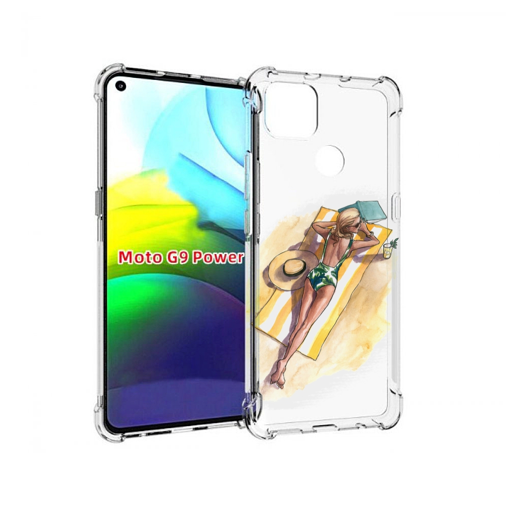 

Чехол MyPads девушка на пляже женский для Motorola Moto G9 Power, Прозрачный, Tocco
