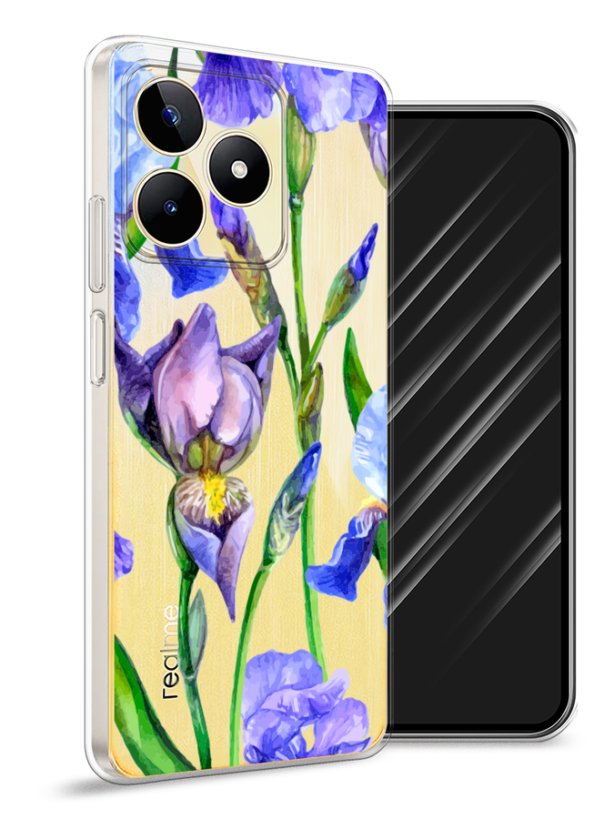 

Чехол Awog на Realme C53/C51/Note 50 "Синие ирисы", Фиолетовый;голубой;зеленый, 2515250-1