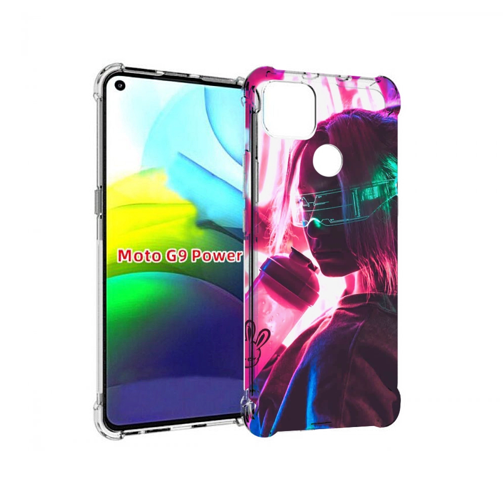 

Чехол MyPads девушка неоновый фон женский для Motorola Moto G9 Power, Прозрачный, Tocco