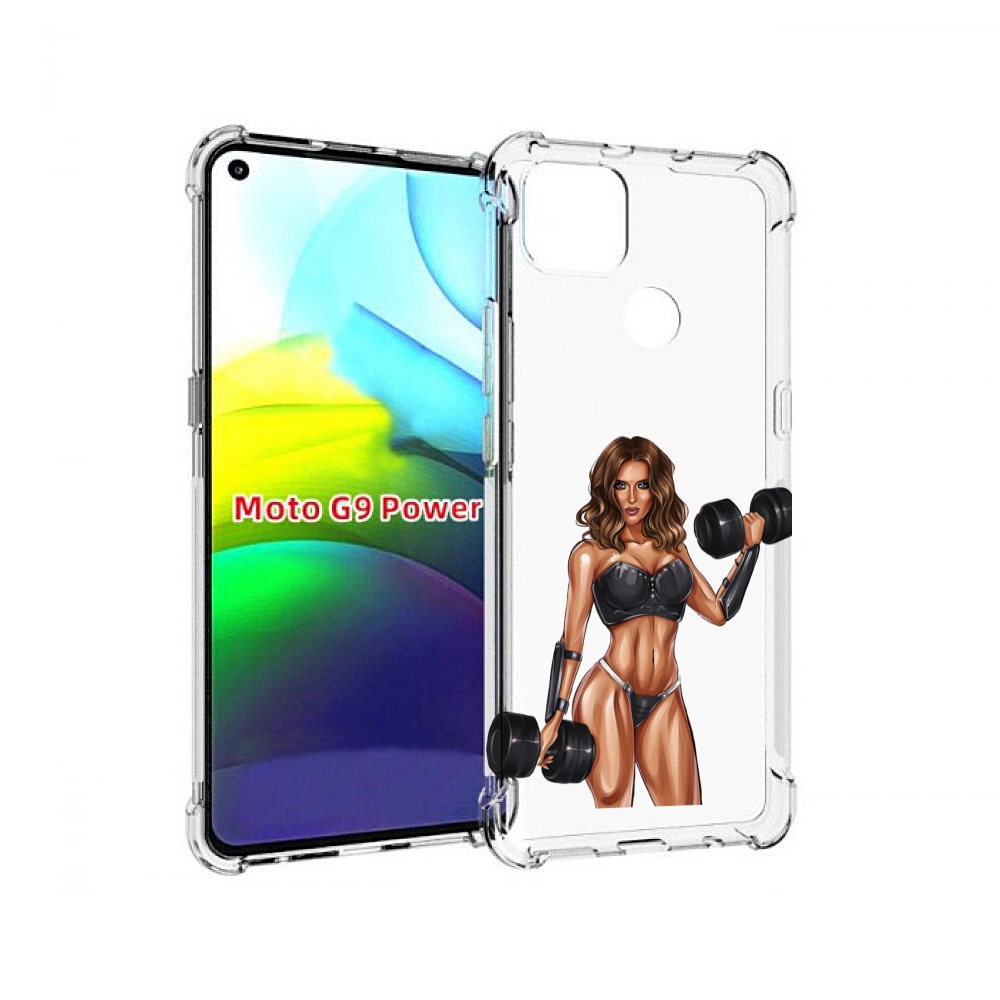 

Чехол MyPads девушка с гантелями спорт женский для Motorola Moto G9 Power, Прозрачный, Tocco