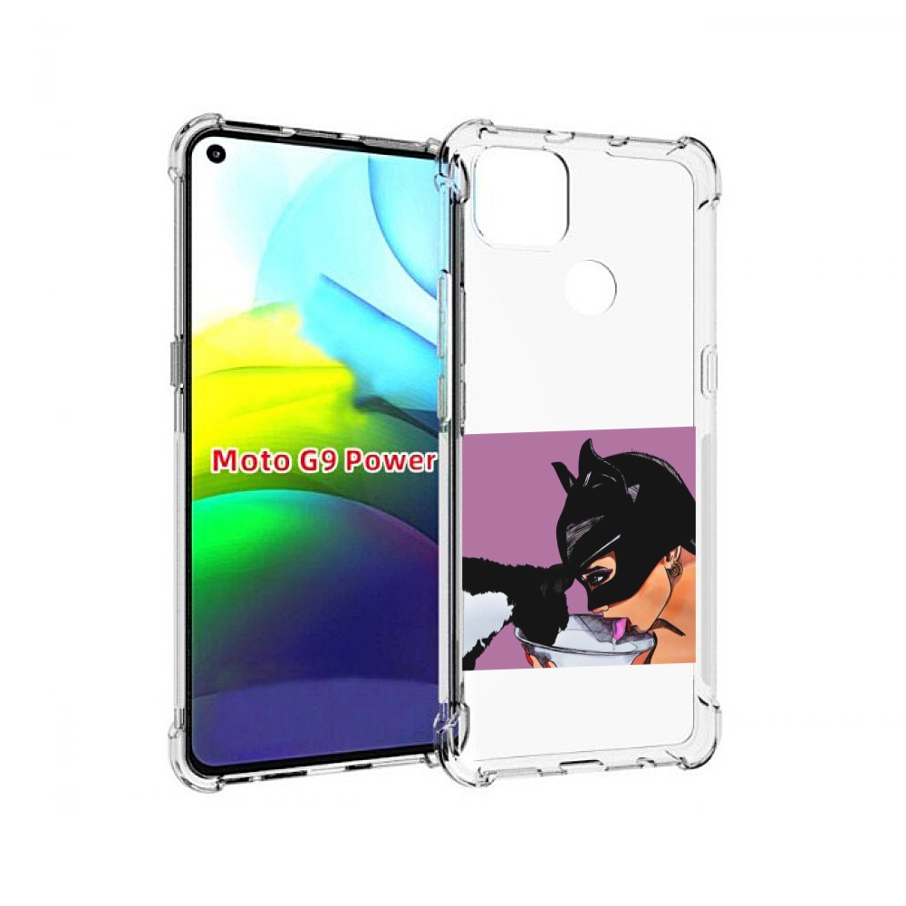 

Чехол MyPads девушка с котом пьют молоко женский для Motorola Moto G9 Power, Прозрачный, Tocco