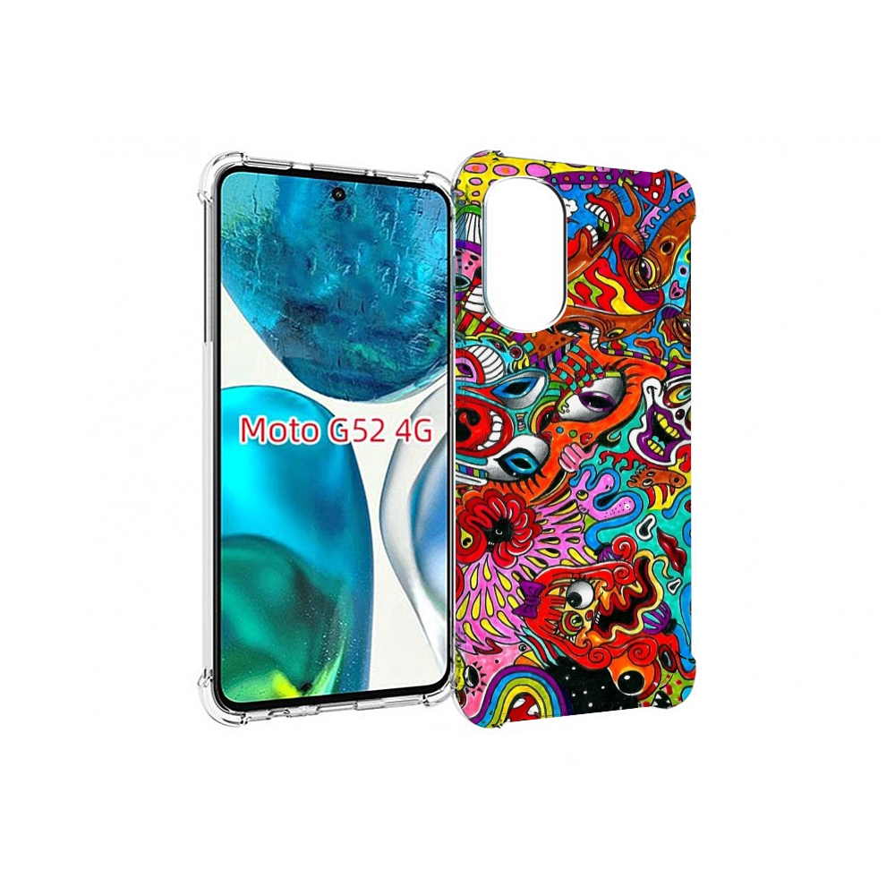 

Чехол MyPads разные абстракции яркие для Motorola Moto G82 / Moto G52, Прозрачный, Tocco