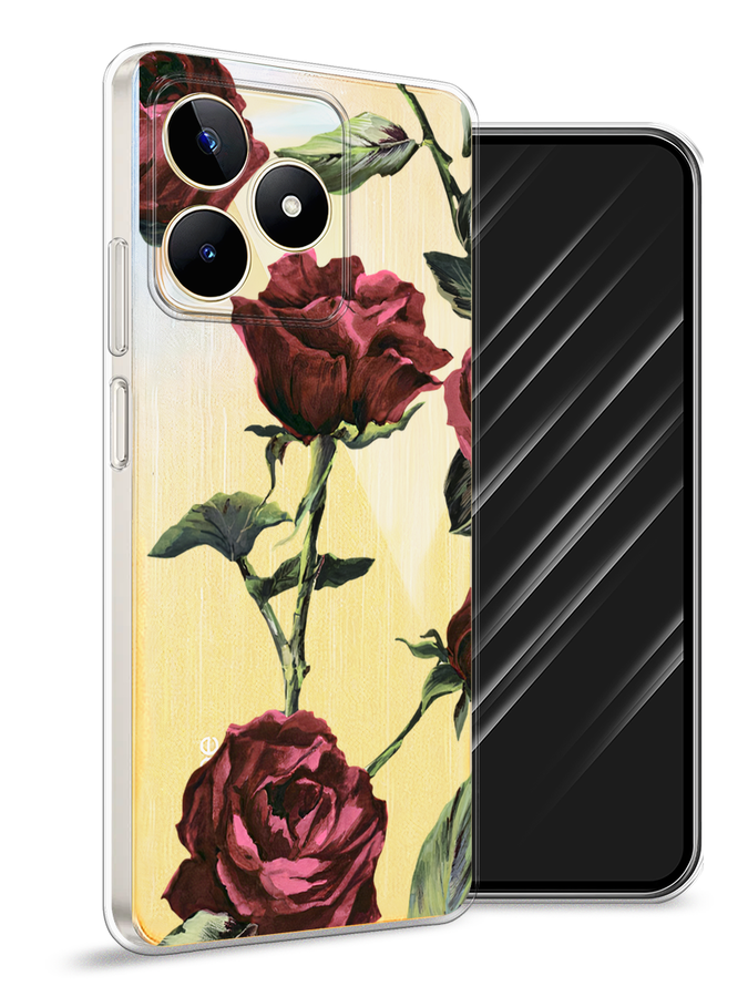 

Чехол Awog на Realme C53/C51/Note 50 "Бордовые розы фон", Бордовый, 2515250-1