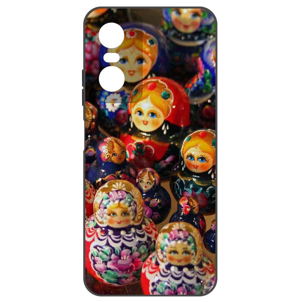 

Чехол-накладка Krutoff Soft Case Матрешка для Tecno POP 6 Pro, Черный