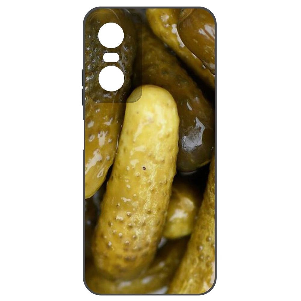 

Чехол-накладка Krutoff Soft Case Огурчики для Tecno POP 6 Pro, Черный