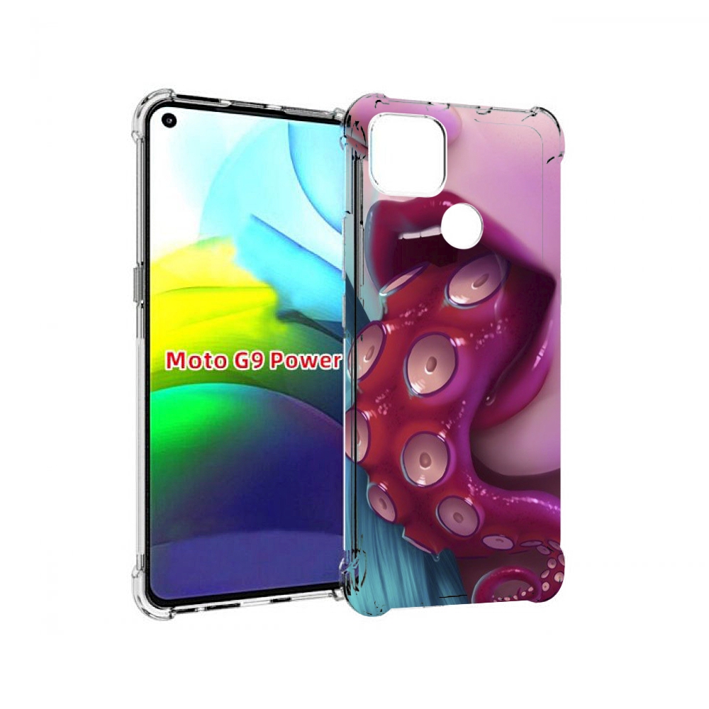 

Чехол MyPads девушка с щупальцой женский для Motorola Moto G9 Power, Прозрачный, Tocco