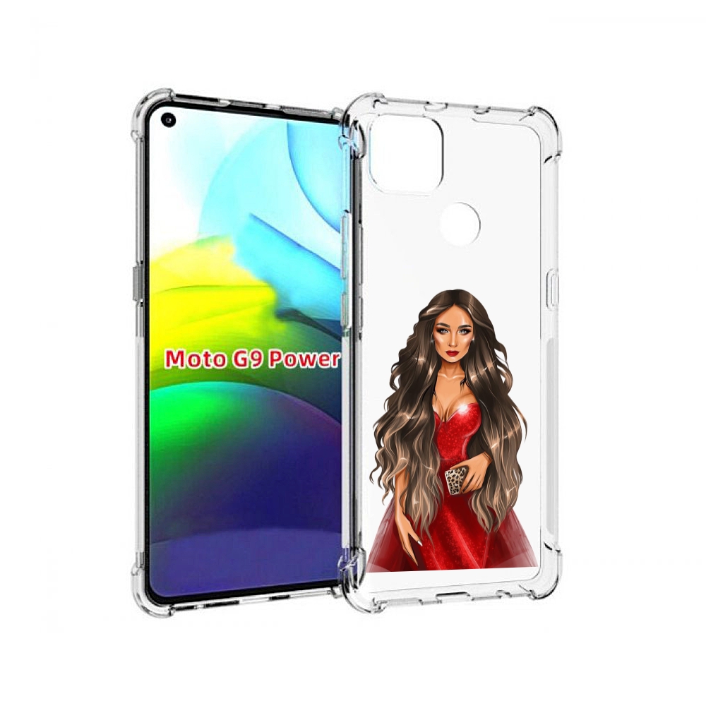 

Чехол MyPads девушка-в-вечернем-платье женский для Motorola Moto G9 Power, Прозрачный, Tocco