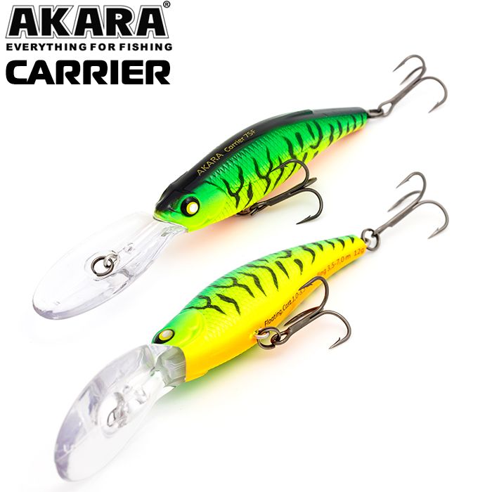 

Воблер Akara Carrier 75F 12 гр 3/7 oz 2,9 in A68, Разноцветный, Carrier