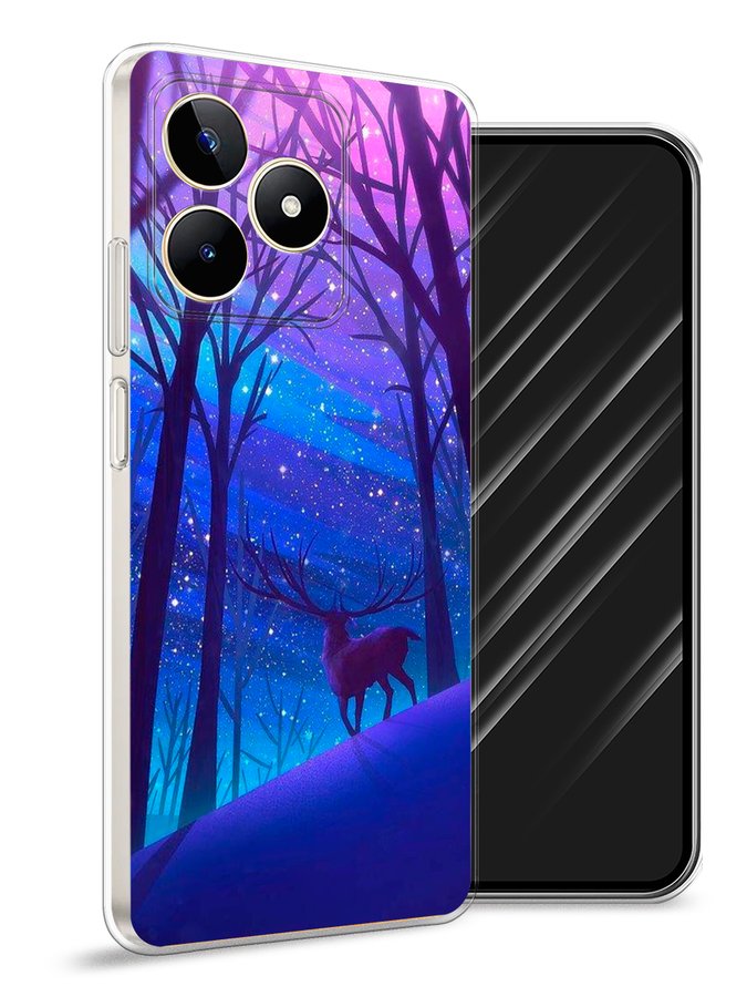 

Чехол Awog на Realme C53/C51/Note 50 "Северный олень", Фиолетовый;голубой;синий, 2516050-1