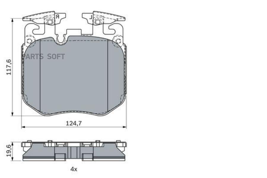 Тормозные колодки Bosch передние дисковые 986424431