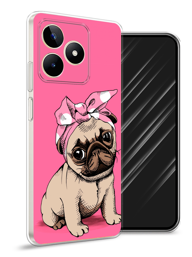 

Чехол Awog на Realme C53/C51/Note 50 "Dog Pin-Up", Розовый;бежевый, 2516050-1