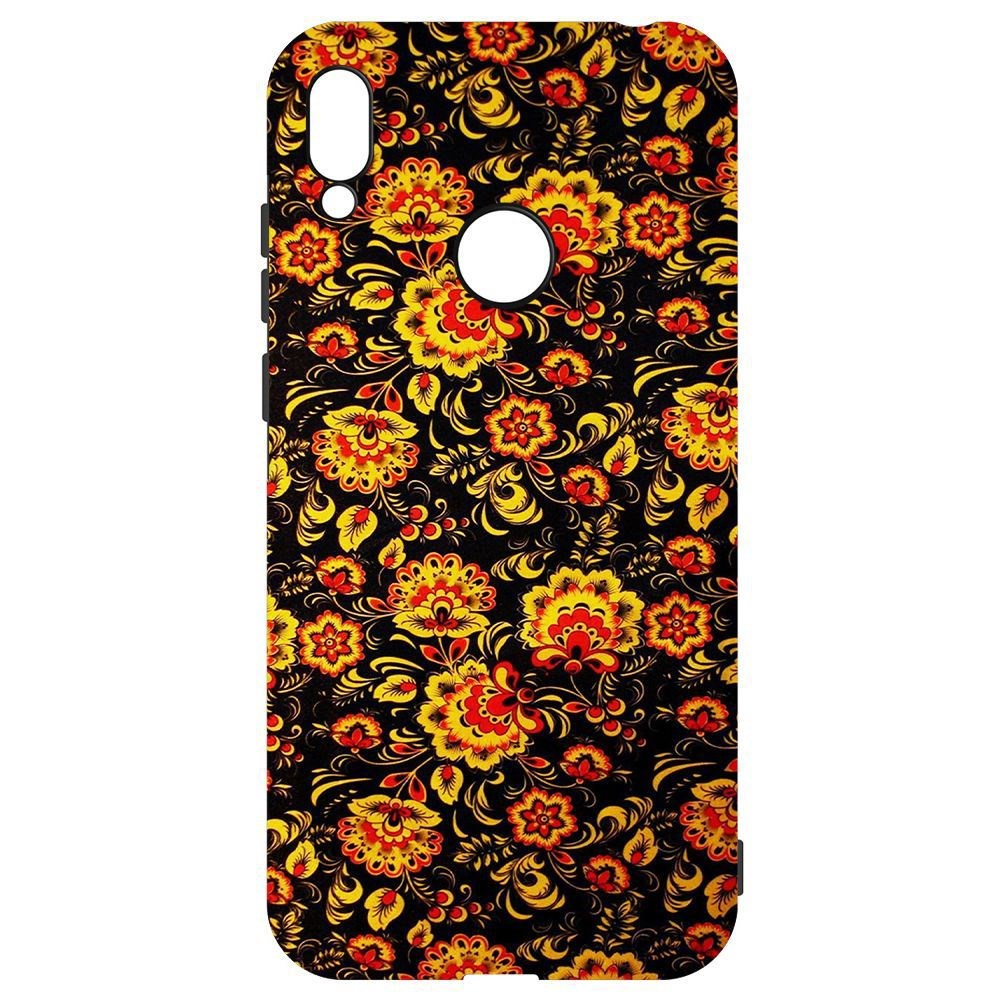 

Чехол-накладка Krutoff Soft Case Хохлома для Huawei Y6 (2019), Черный