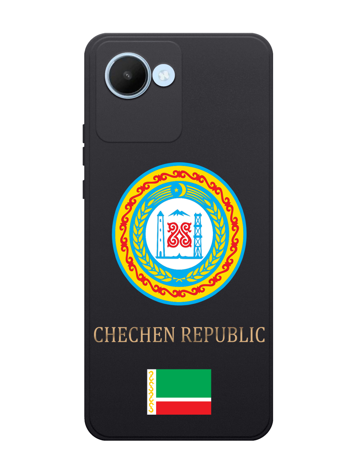 

Чехол SignumCase для realme C30 Герб Чечни черный, Разноцветный