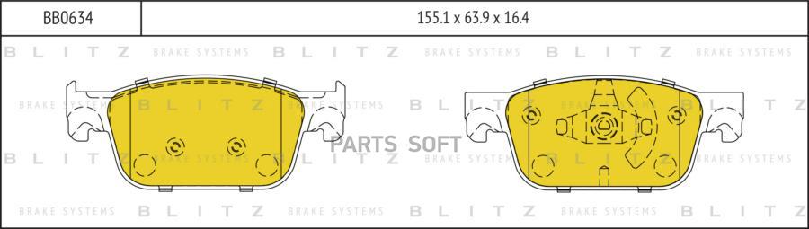 

Тормозные колодки BLITZ передние дисковые BB0634