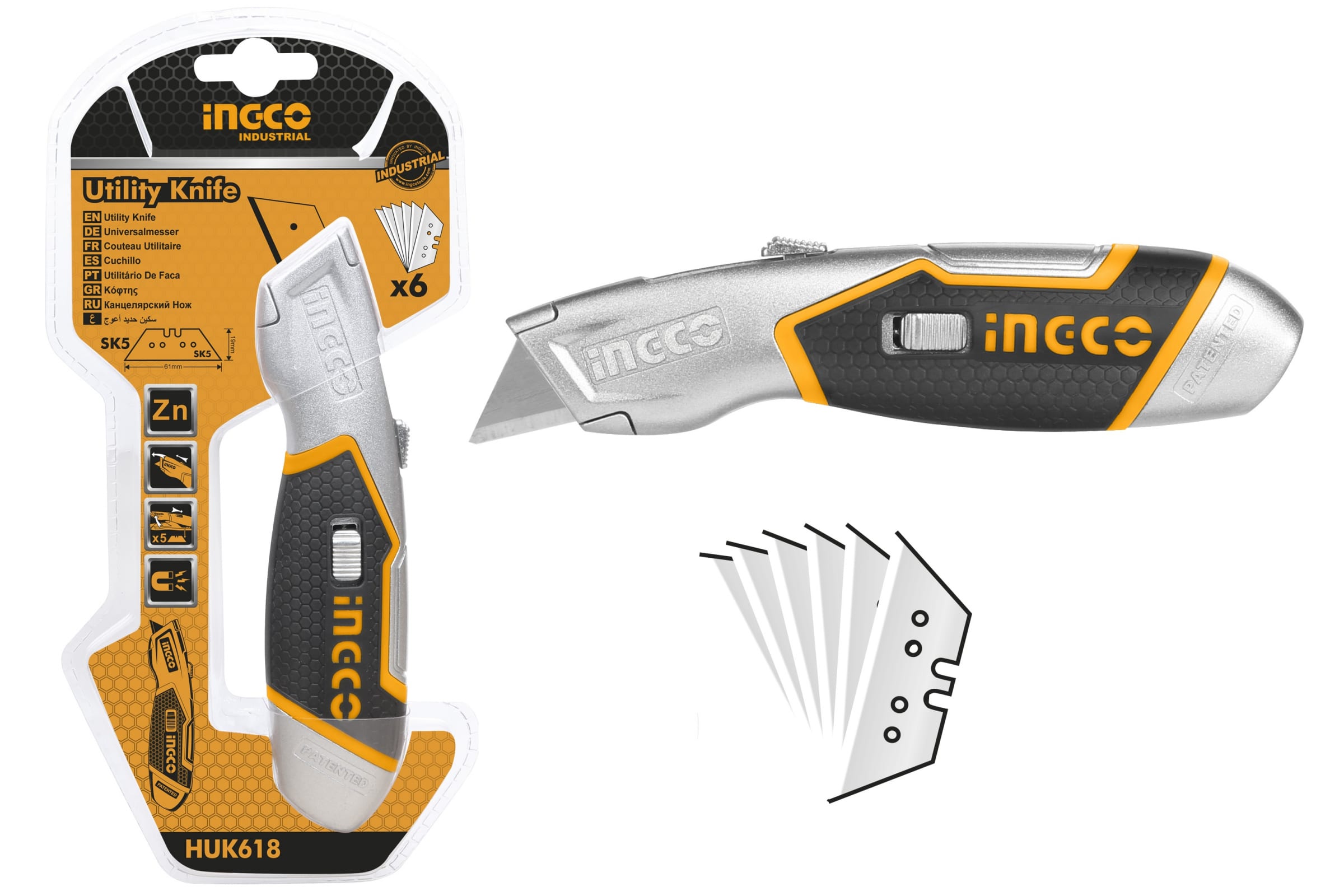 

Строительный нож Ingco HUK618
