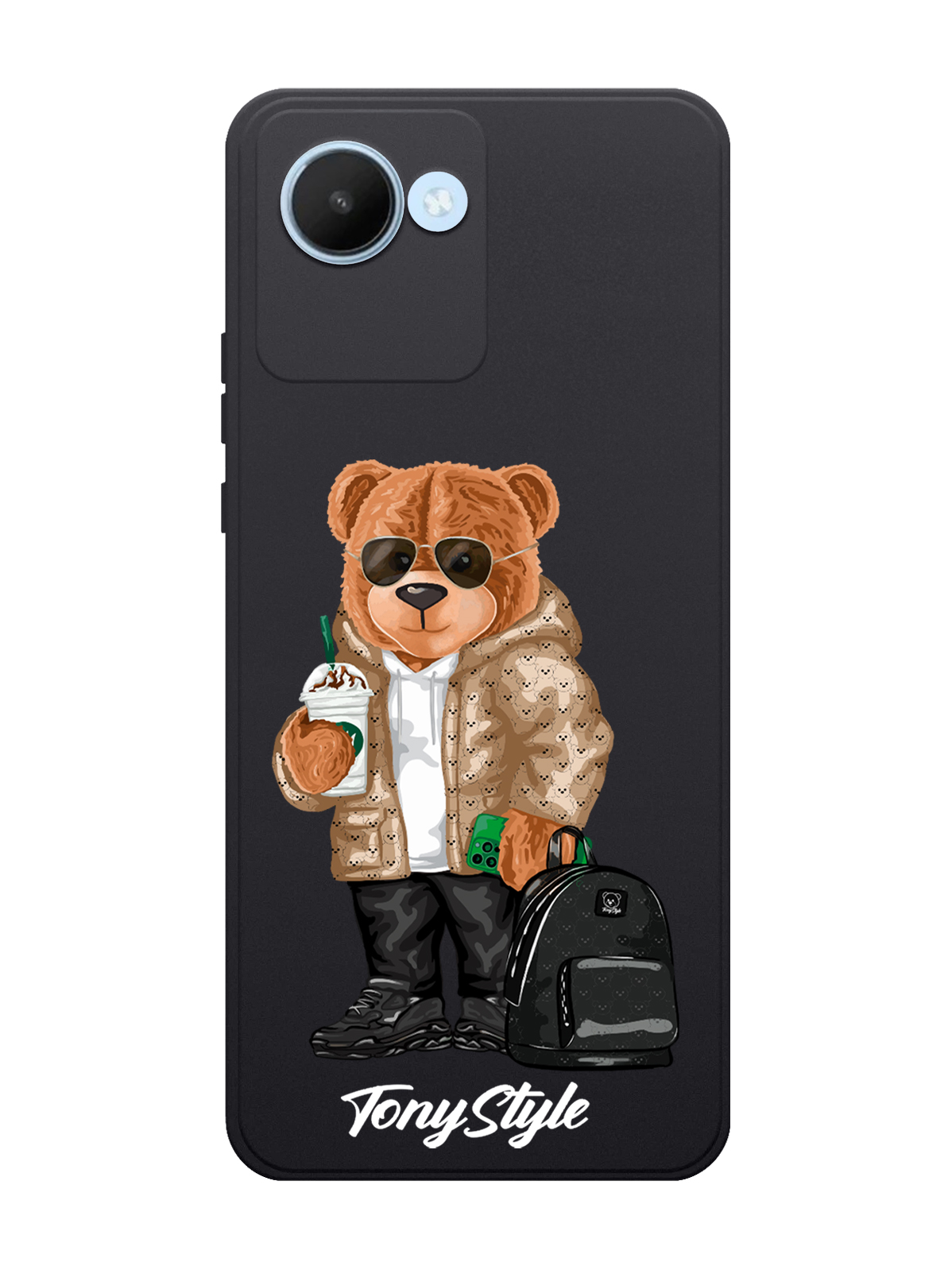 

Чехол Tony Style для realme C30 Tony Style в очках черный, Коричневый;черный;белый