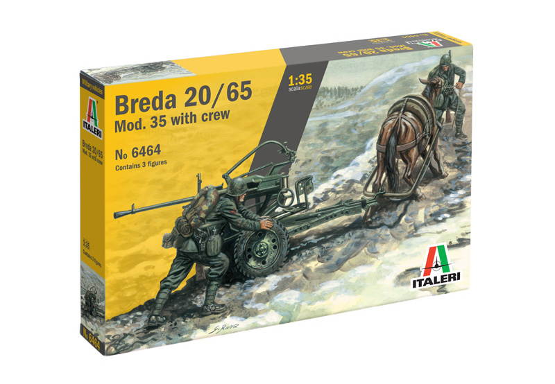 Сборная модель Italeri 1/35 Horse Drawn Breda 20/65 W/SERVANTS 6464