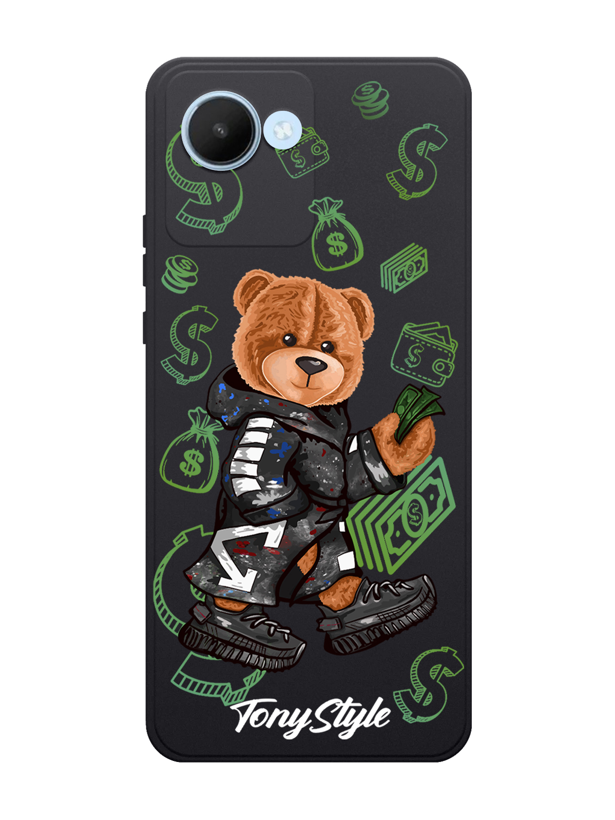 

Чехол Tony Style для realme C30 Tony Style Деньги черный, Коричневый;черный;зеленый