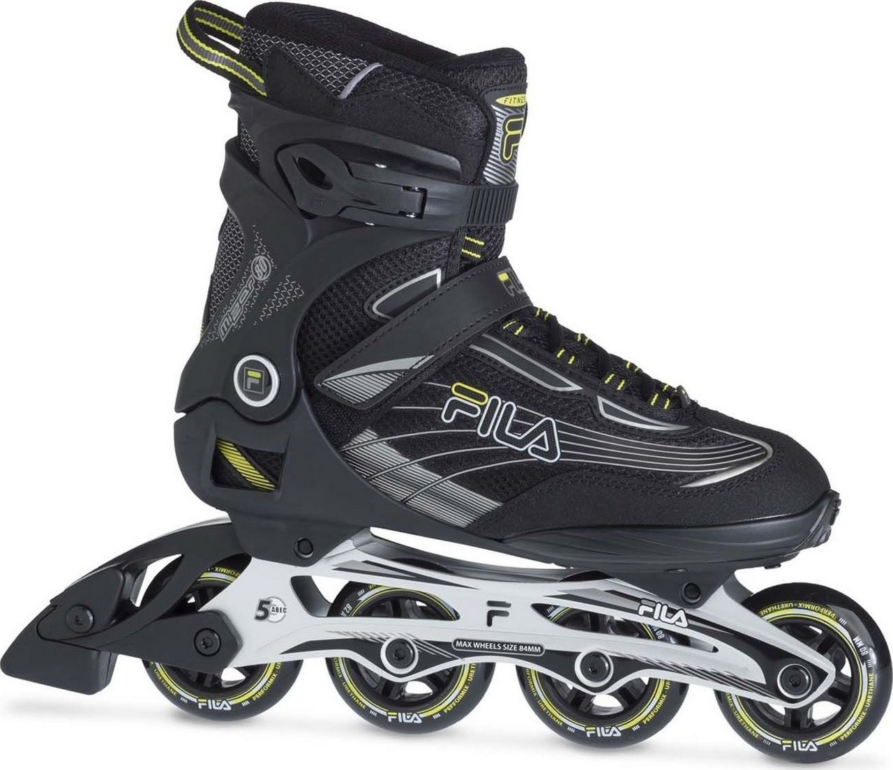 

Коньки роликовые FILA MIZAR 80 black/lime 42(UK8), 00167352